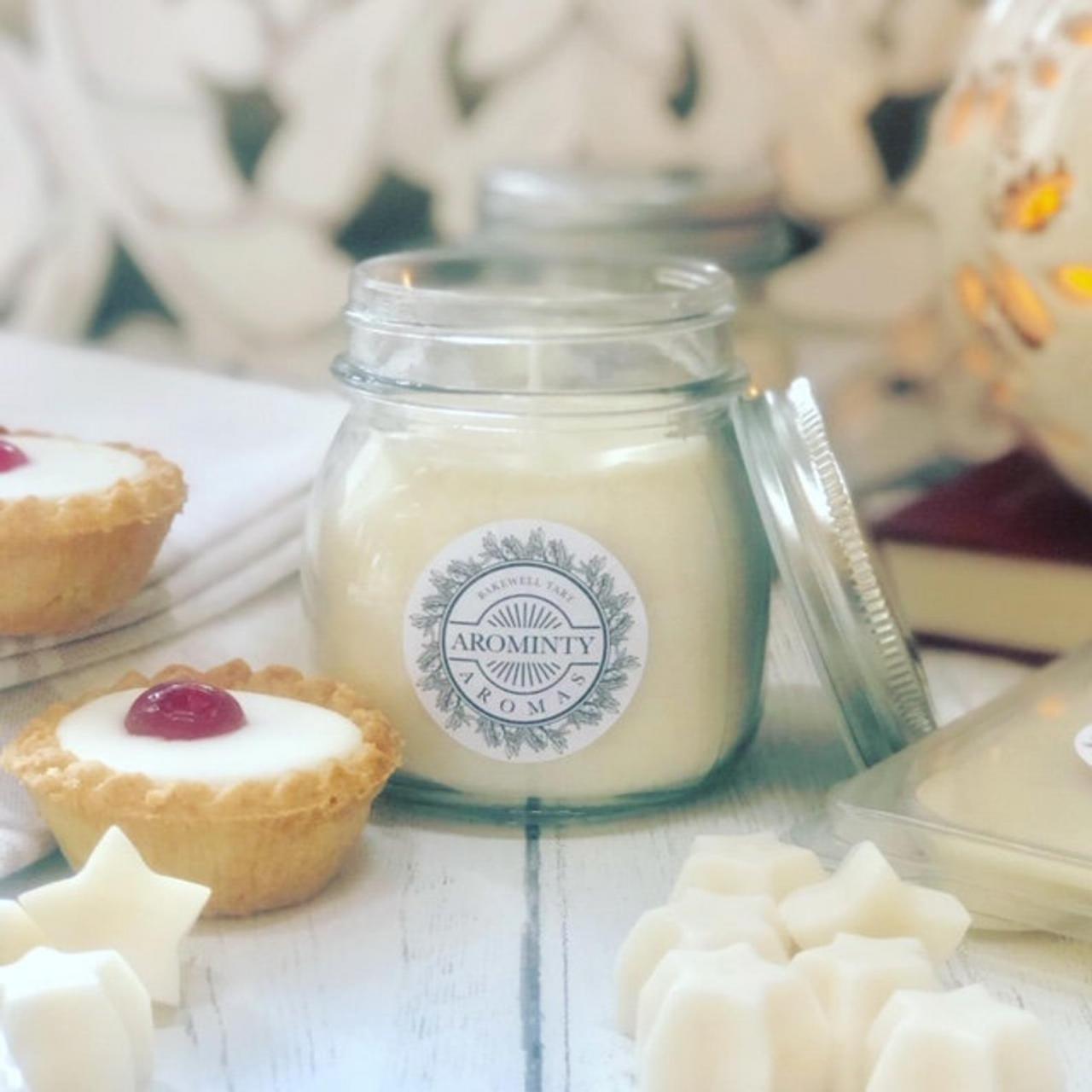 Soy Wax Handmade Bakewell Tart Candle Vegan Natural Gift Sustainable