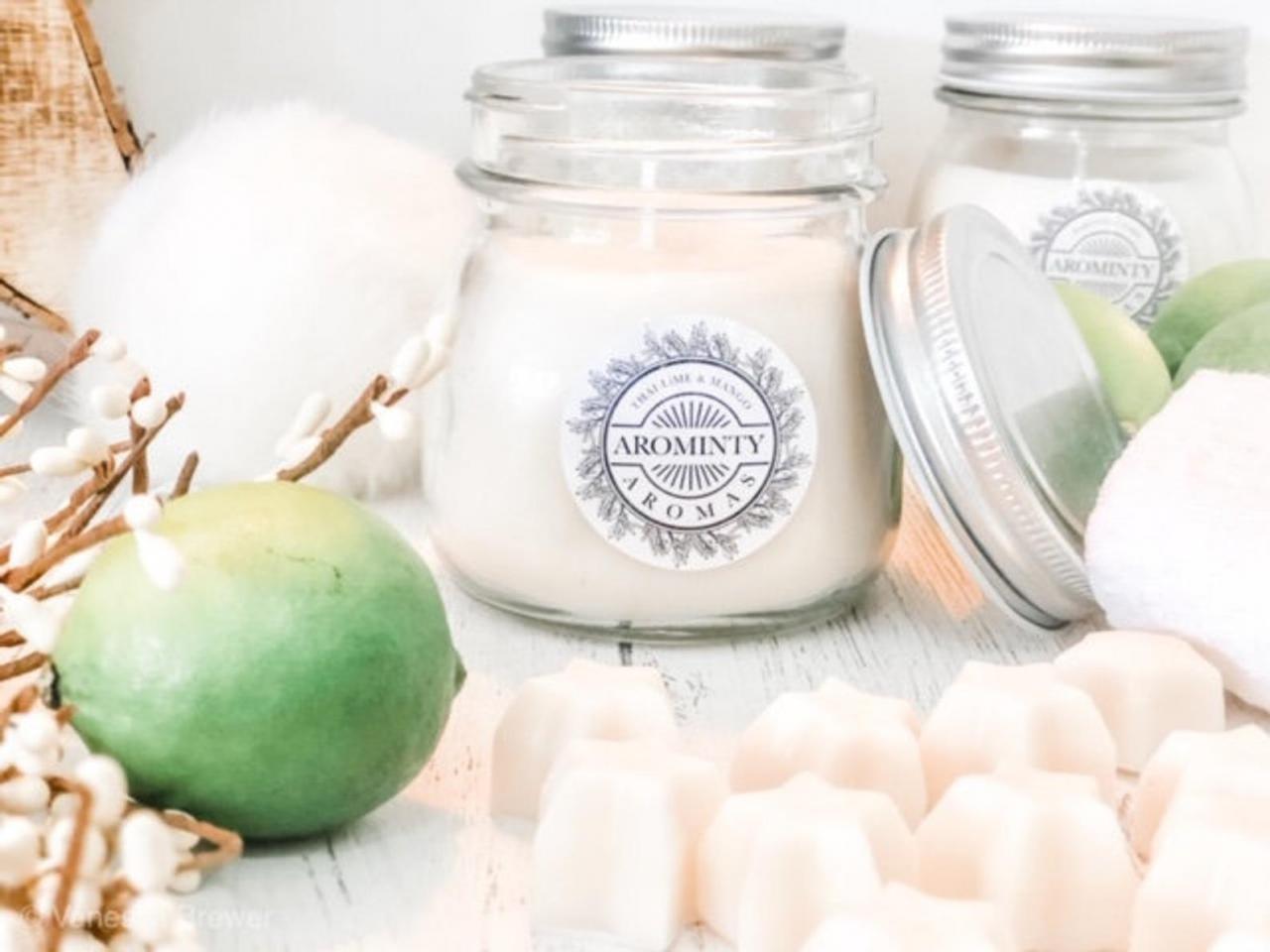 Soy Wax Thai Lime and Mango Candle Vegan Natural Gift